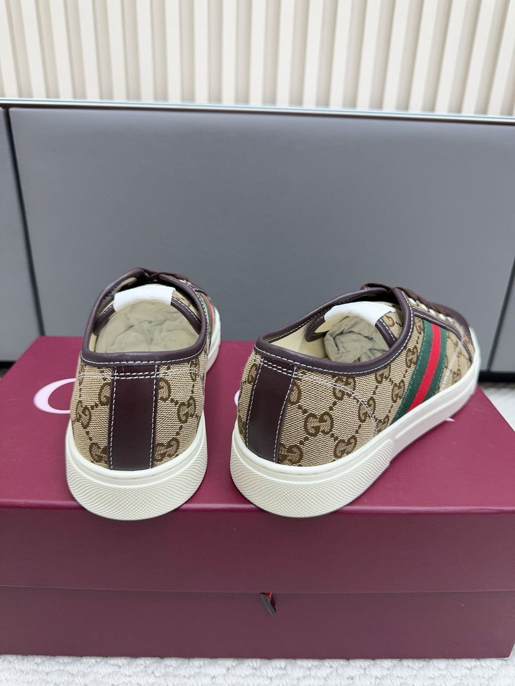 Gi Tennis 1977 Sneakers Chocolate Beige Canvas Leather 788210
