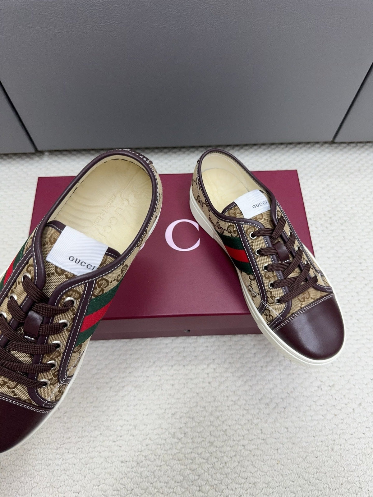 Gi Tennis 1977 Sneakers Chocolate Beige Canvas Leather 788210
