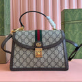 Gi Ophidia 25cm Bag Ebony Canvas Leather
