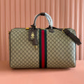 Gi Savoy Medium Duffle Bag Brown Beige Leather