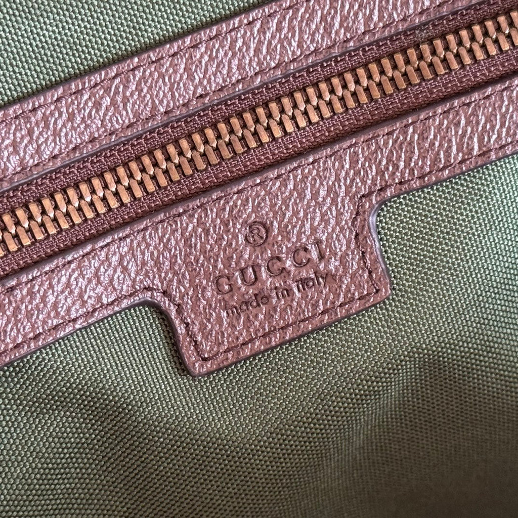 Gi Savoy Medium Duffle Bag Brown Beige Leather