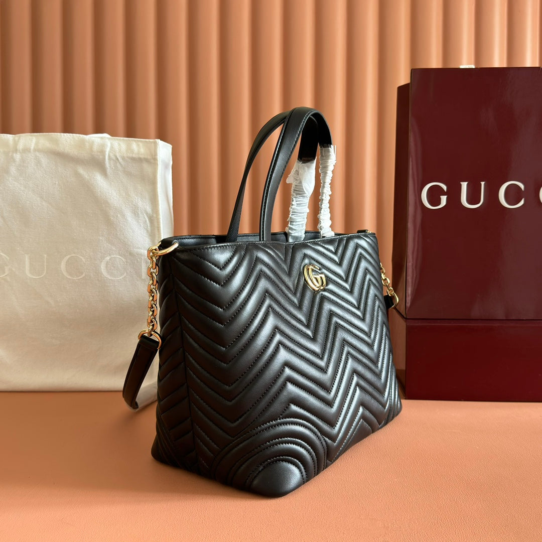 Gi Marmont Large Tote Bag Quilted Leather