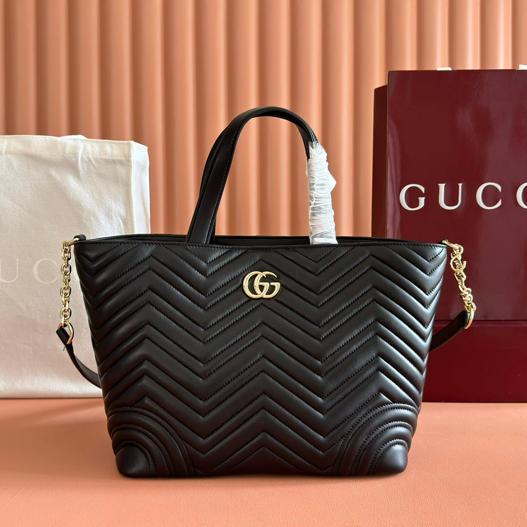 Gi Marmont Large Tote Bag Quilted Leather
