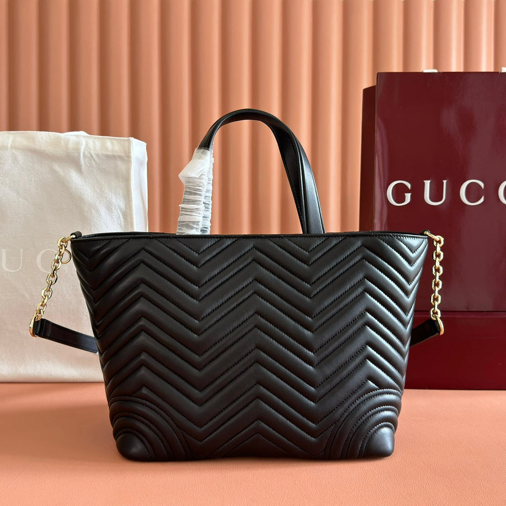 Gi Marmont Large Tote Bag Quilted Leather