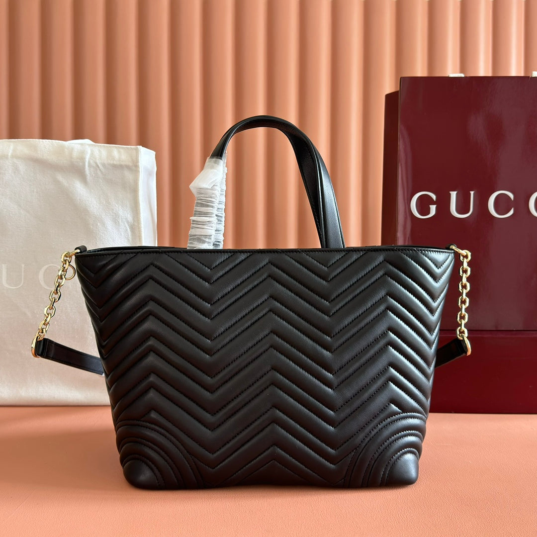 Gi Marmont Large Tote Bag Quilted Leather