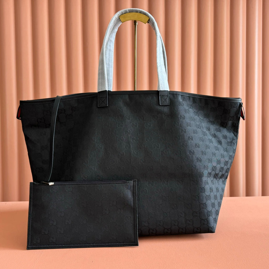 Gi Edge Large Tote Bag Black Matte Rubber Fabric 271781