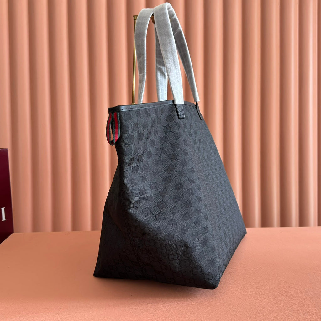 Gi Edge Large Tote Bag Black Matte Rubber Fabric 271781
