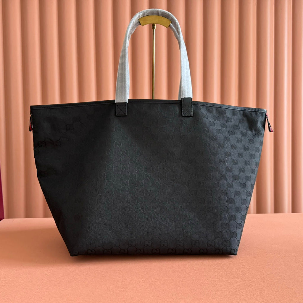 Gi Edge Large Tote Bag Black Matte Rubber Fabric 271781