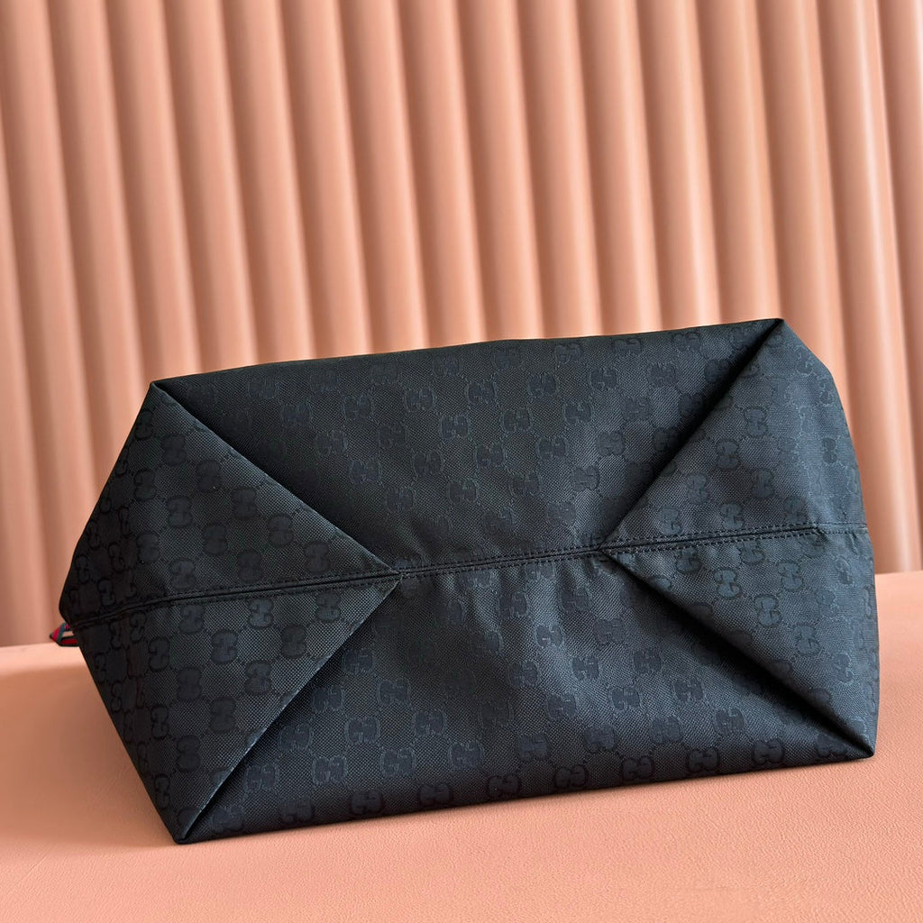 Gi Edge Large Tote Bag Black Matte Rubber Fabric 271781