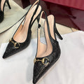 GC Horsebit Slingback Pump 100mm Embossed Sheepskin