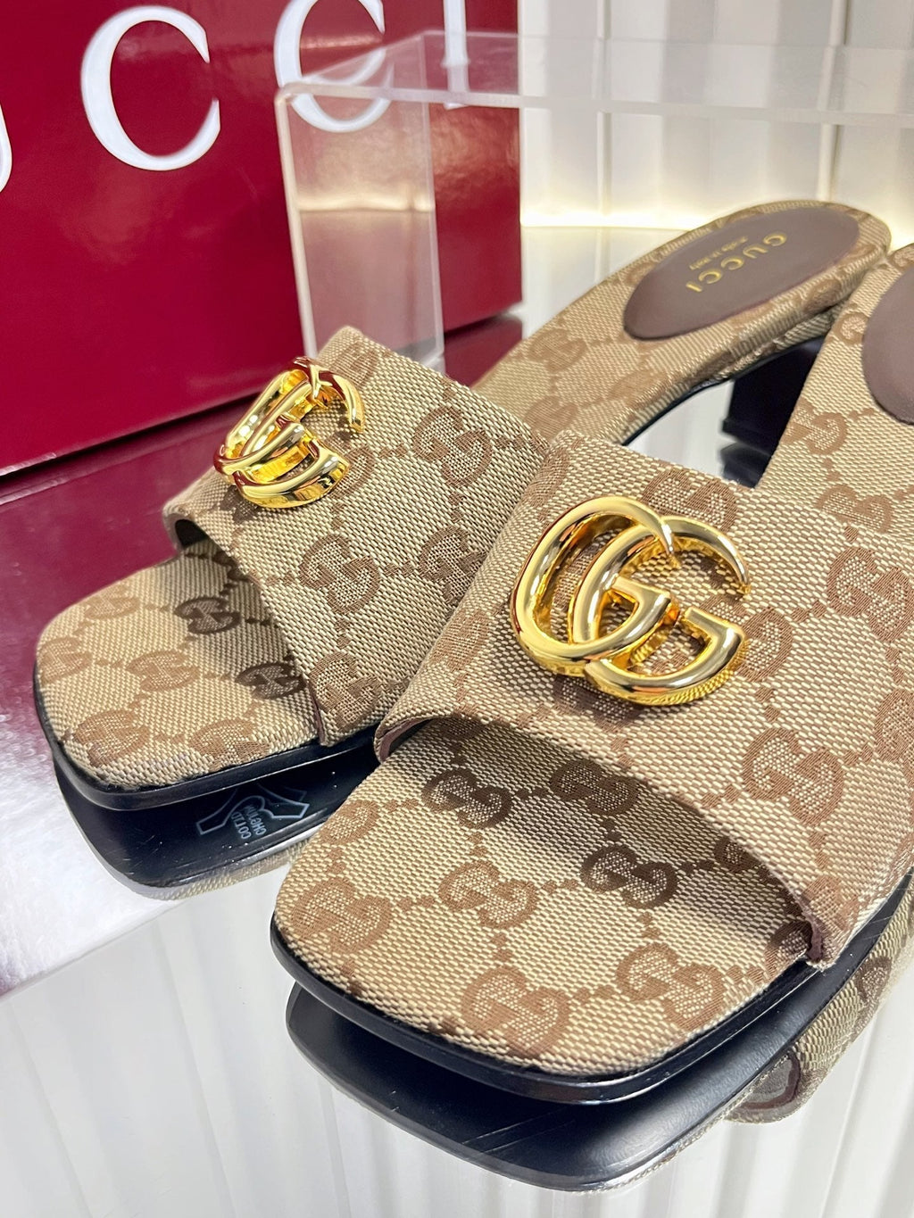 Gi 26S Slippers 4.5cm Beige Canvas 616454