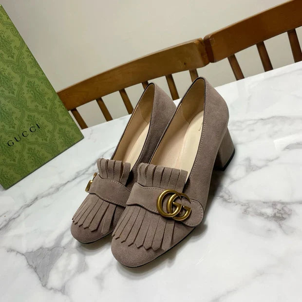Gi 26SS Chunky Heel Pump 50 Taupe Suede 640555
