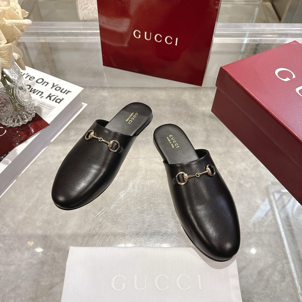 Gi 26s Mule With Horsebit Black Sheepskin 664797