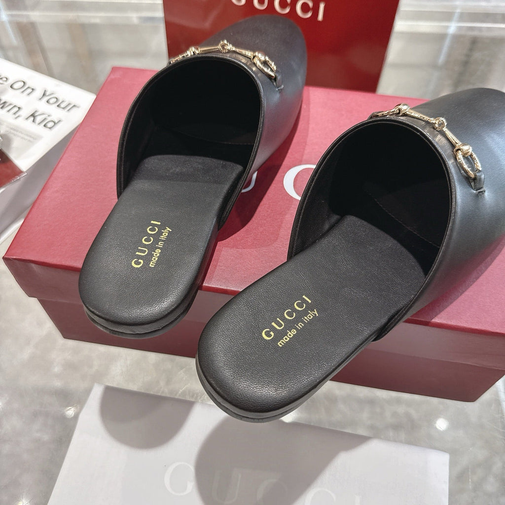 Gi 26s Mule With Horsebit Black Sheepskin 664797