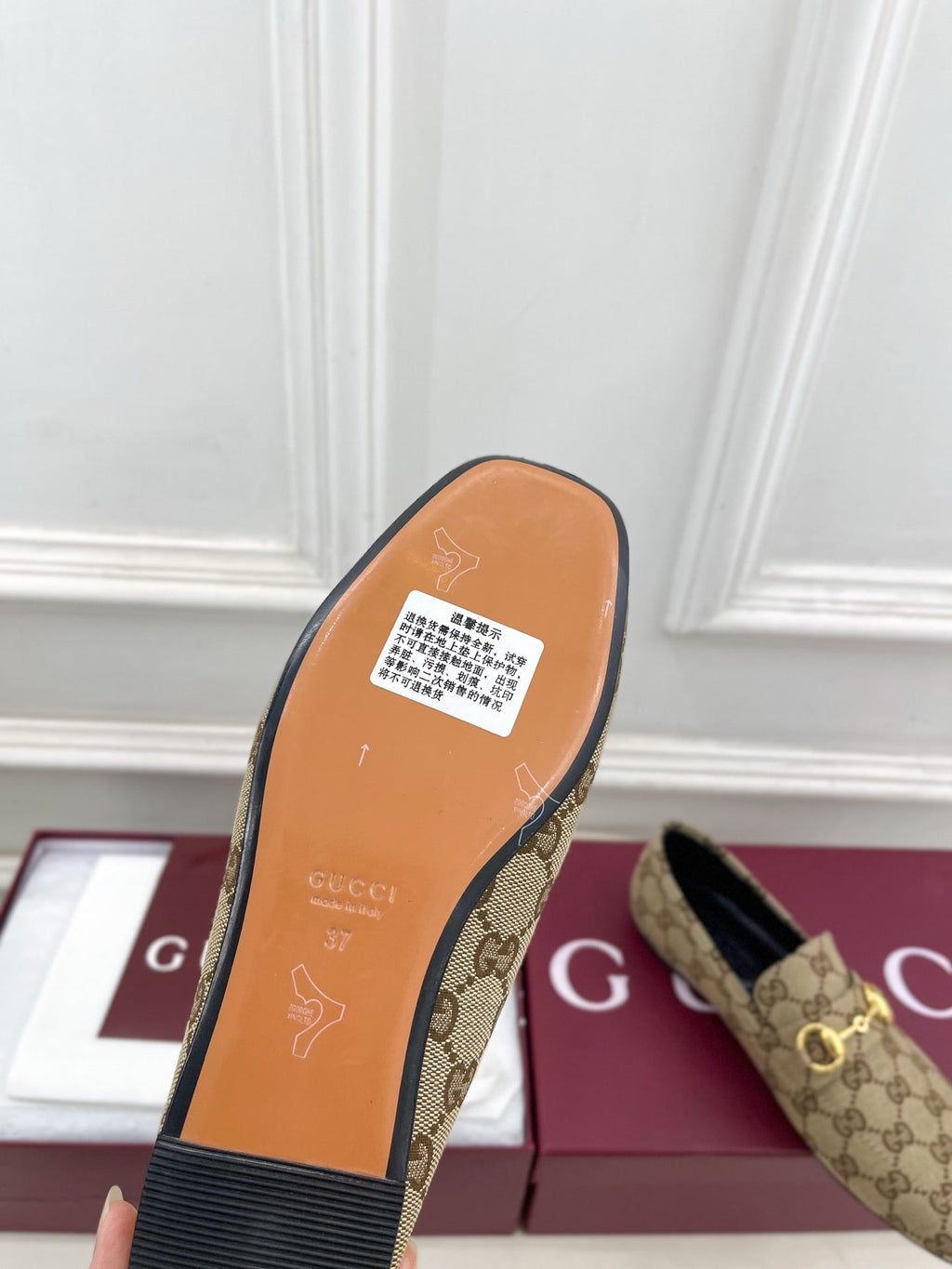 Gi 26s Loafer With Horsebit Brown Beige Canvas 640289