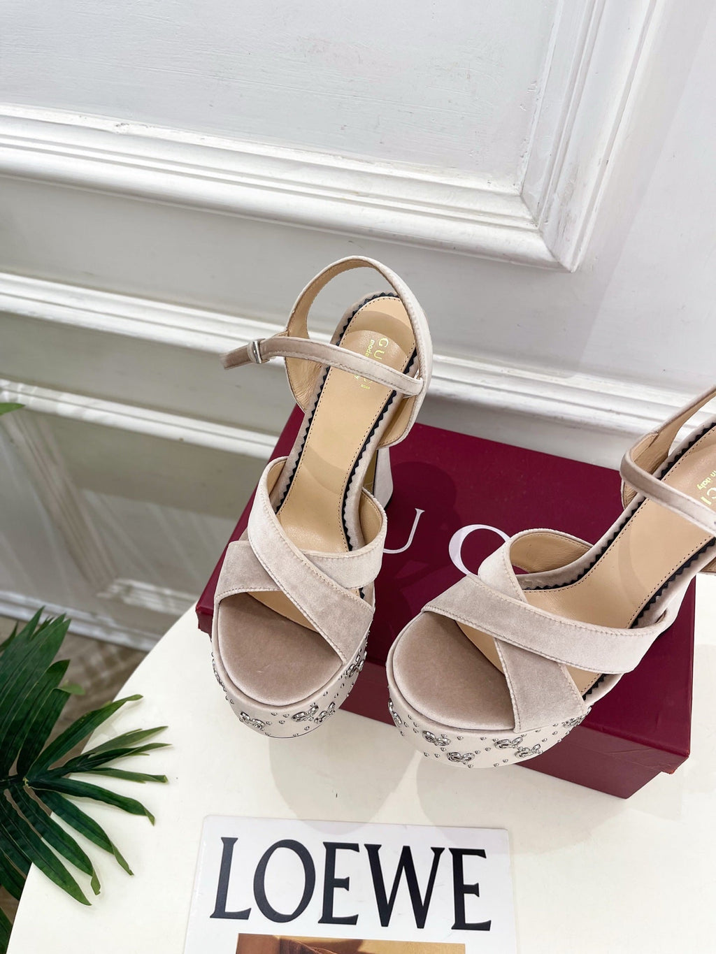 Gi Janaya Platform Sandals 15.5cm Pale Taupe Suede 891839