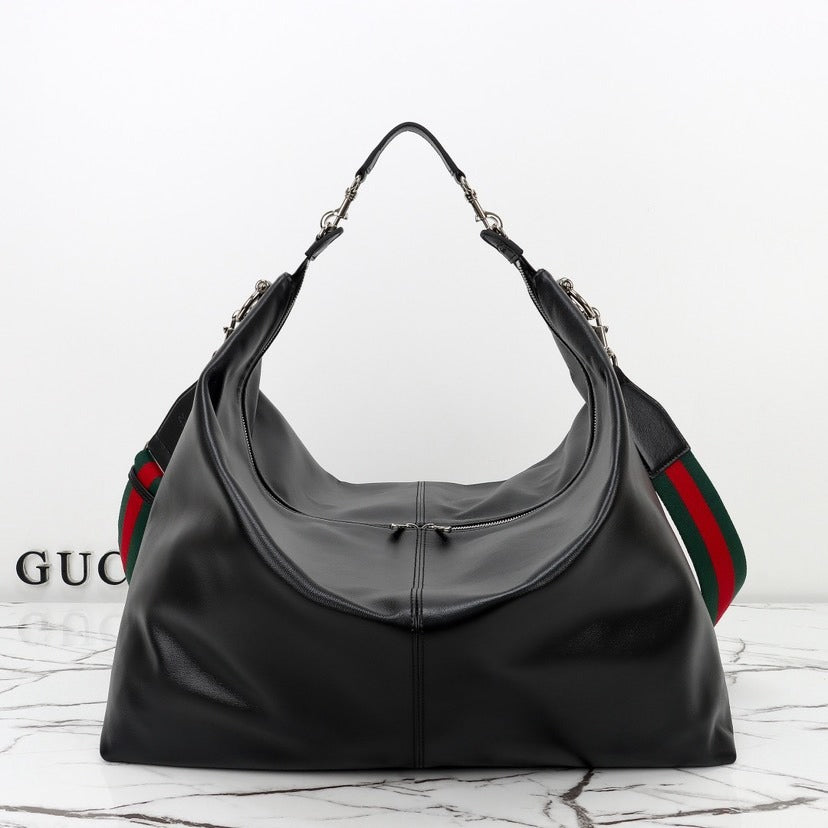 Gi Brera Large Crossbody Bag Black Lambskin (45/33cm)