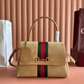 Gi 2026 Paparazzo Shoulder Bag 30cm Beige Red Green Suede Leather