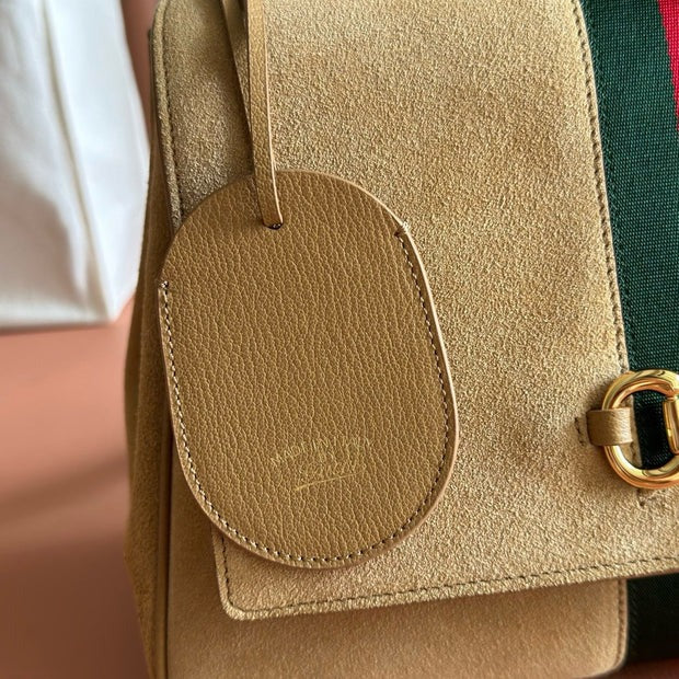 Gi 2026 Paparazzo Shoulder Bag 30cm Beige Red Green Suede Leather