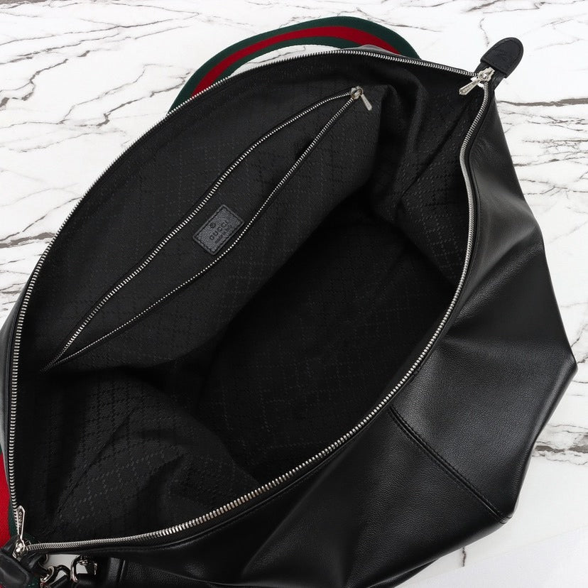 Gi Brera Large Crossbody Bag Black Lambskin (45/33cm)