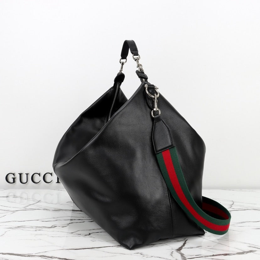 Gi Brera Large Crossbody Bag Black Lambskin (45/33cm)