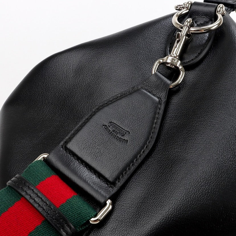 Gi Brera Large Crossbody Bag Black Lambskin (45/33cm)