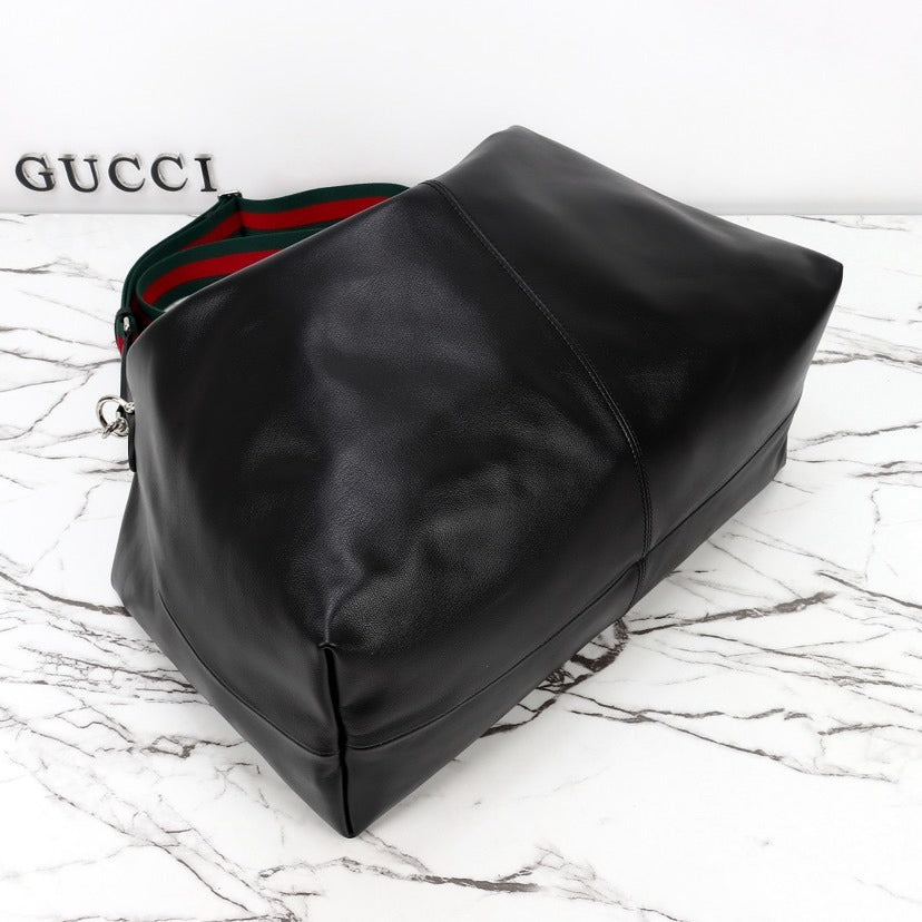 Gi Brera Large Crossbody Bag Black Lambskin (45/33cm)