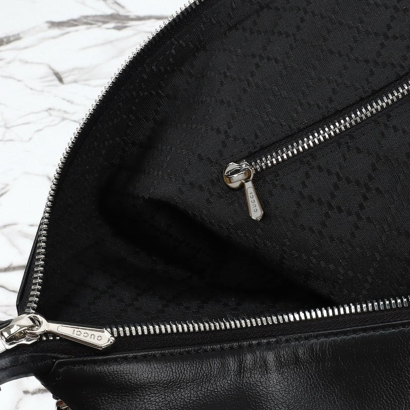 Gi Brera Large Crossbody Bag Black Lambskin (45/33cm)