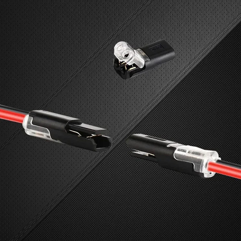 Double plug connector with locking latch