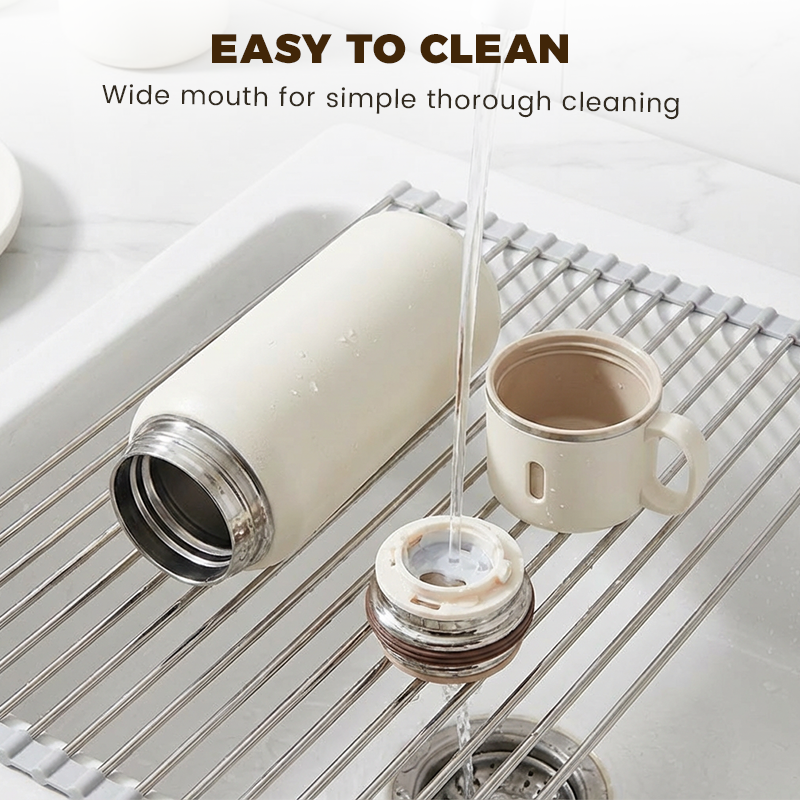 🏆Flash Sale 59% OFF⚡5K+ SOLD! 💥Stainless Steel Vacuum Insulated Bottle with Lidded Cup