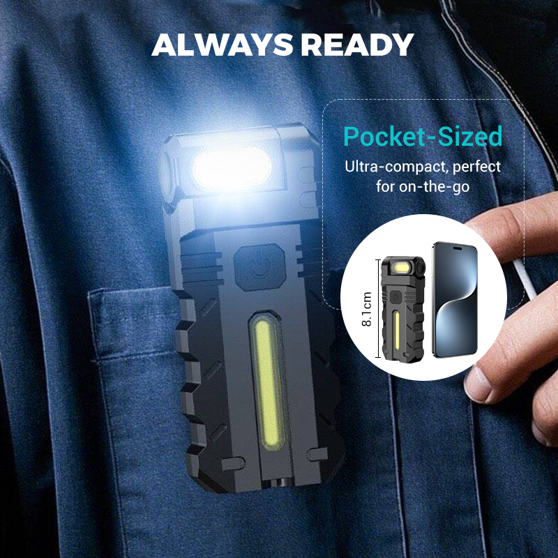 LED work light with 180° rotating head