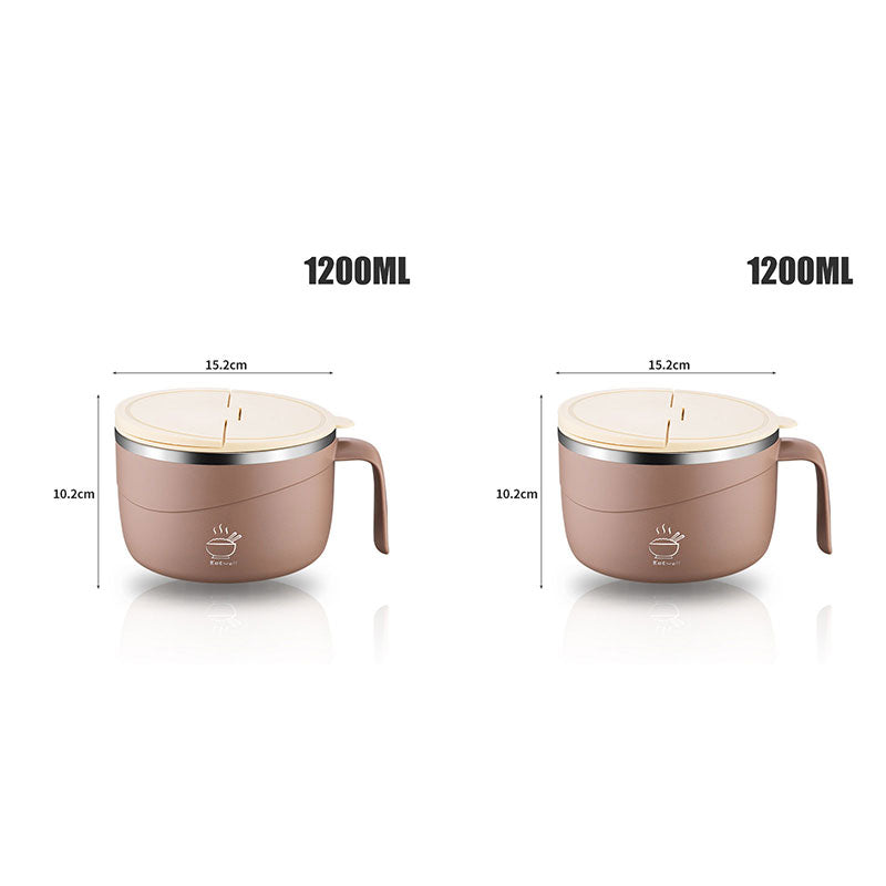 💕304 Stainless Steel Multi-Purpose Anti-Scald Large-Capacity Instant Noodle Bowl
