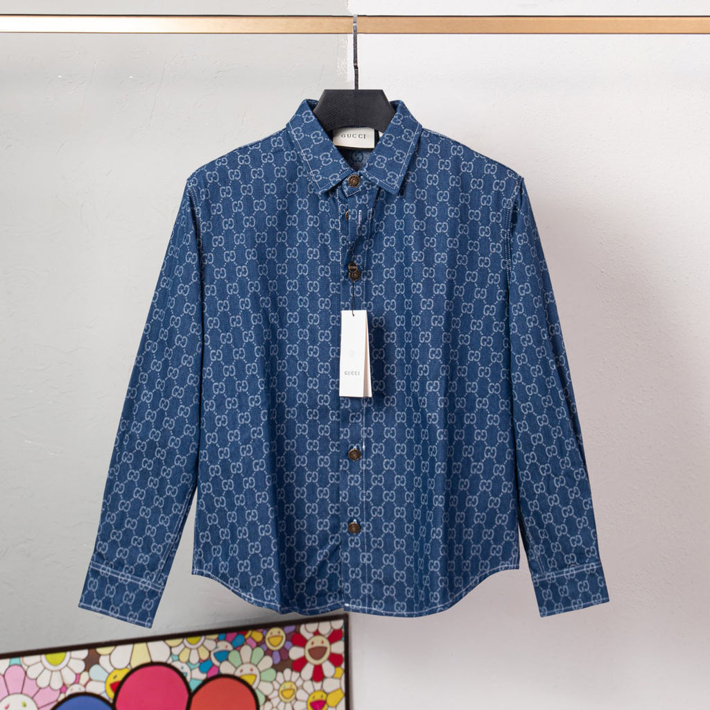 Gi All-over monogram print shirt