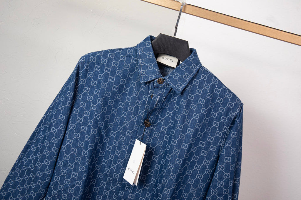 Gi All-over monogram print shirt