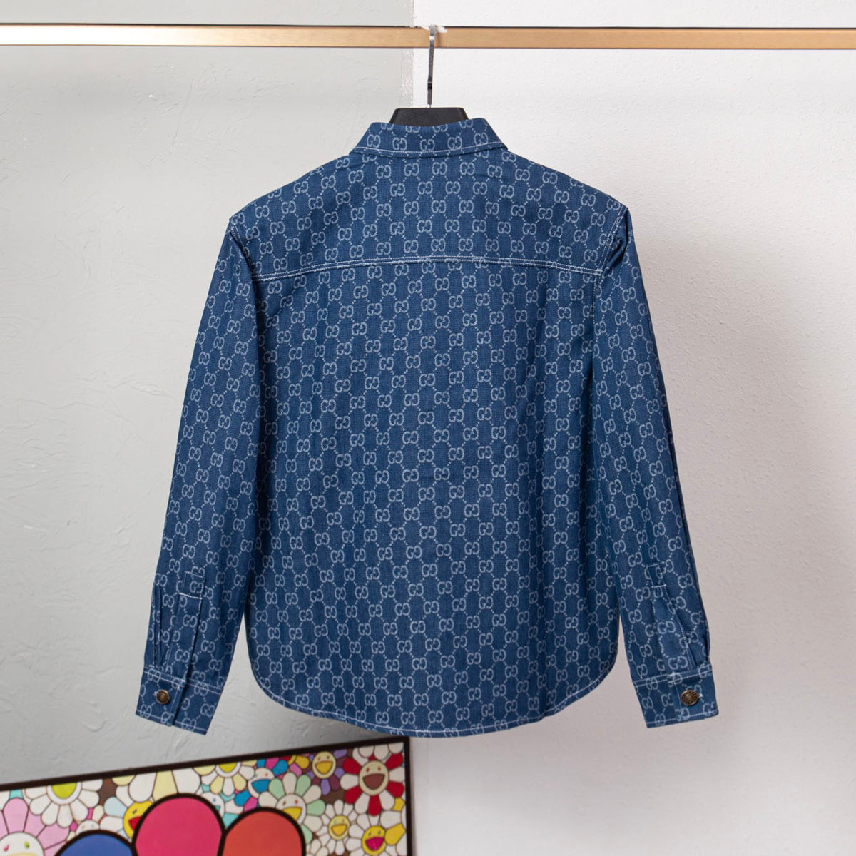 Gi All-over monogram print shirt