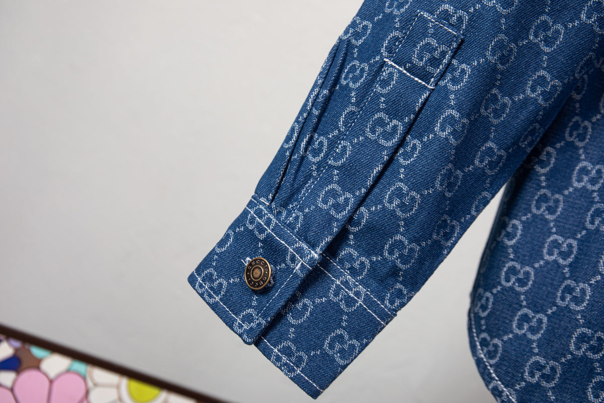 Gi All-over monogram print shirt