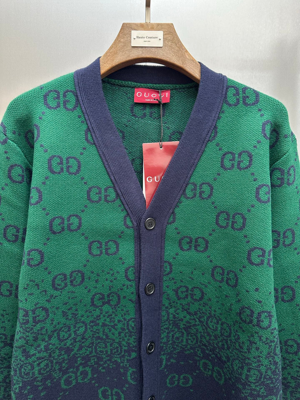 Gi Gradient color wool cardigan