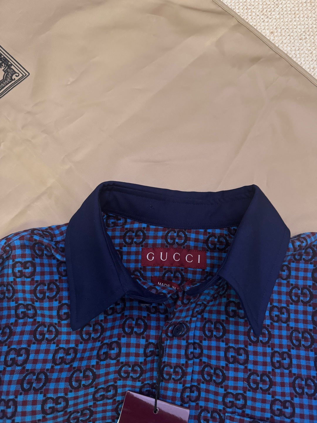 G-pattern Jacquard Cotton-Linen Long-Sleeve Shirt