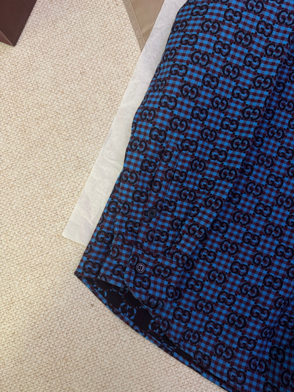 G-pattern Jacquard Cotton-Linen Long-Sleeve Shirt