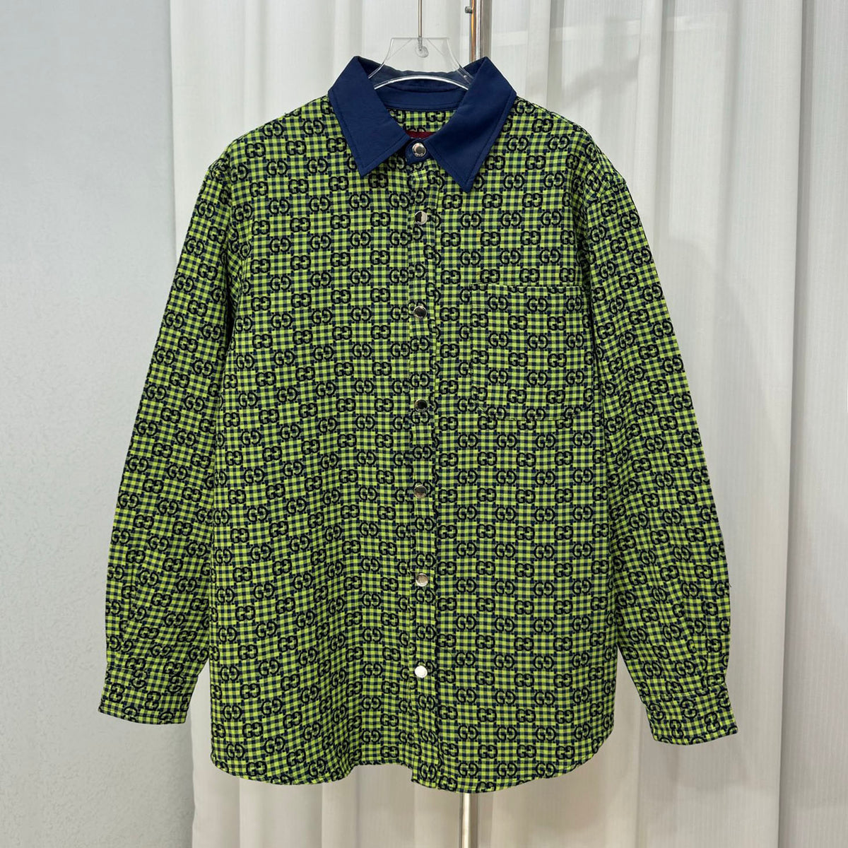 G-pattern Jacquard Cotton-Linen Long-Sleeve Shirt