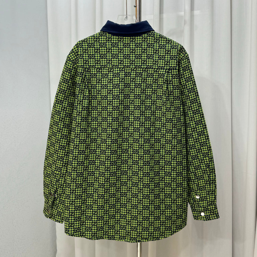 G-pattern Jacquard Cotton-Linen Long-Sleeve Shirt