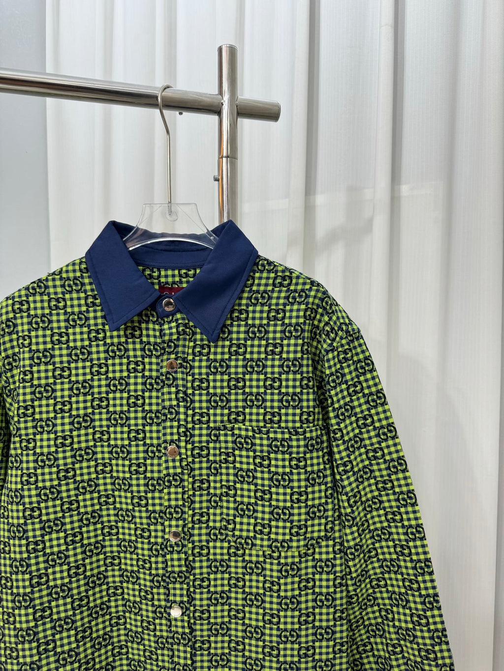 G-pattern Jacquard Cotton-Linen Long-Sleeve Shirt