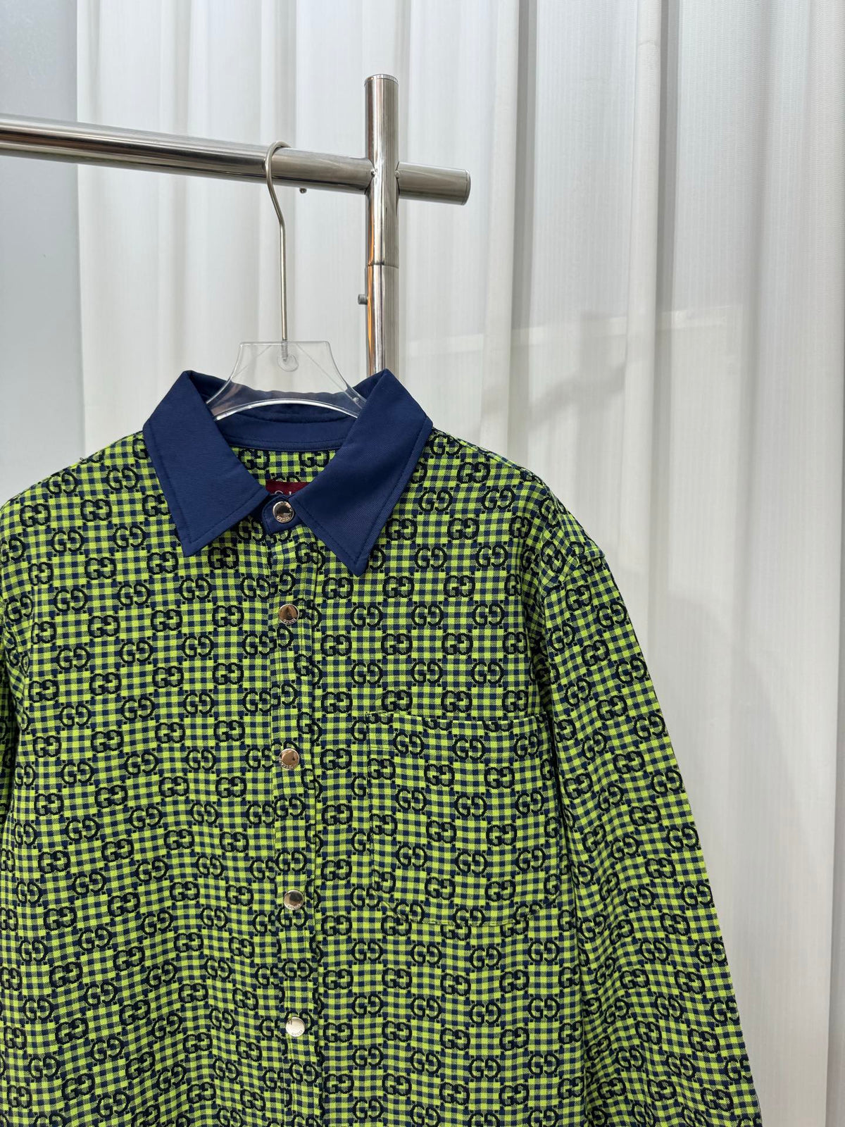 G-pattern Jacquard Cotton-Linen Long-Sleeve Shirt